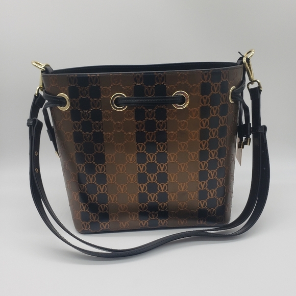 1387- VALENTINO By Mario Valentino Karl Monogram Stripes NWT - Picture 3 of 14